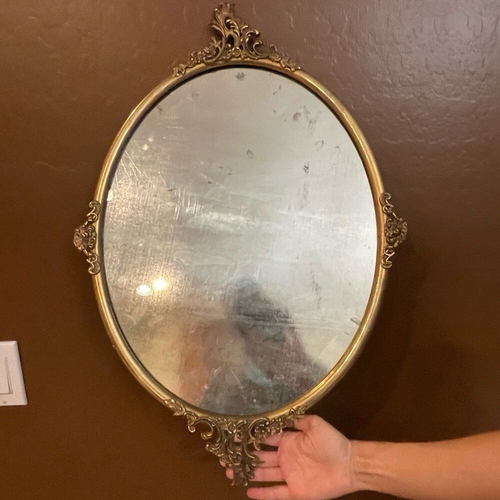Vintage Brass Ornate Oval Frame
